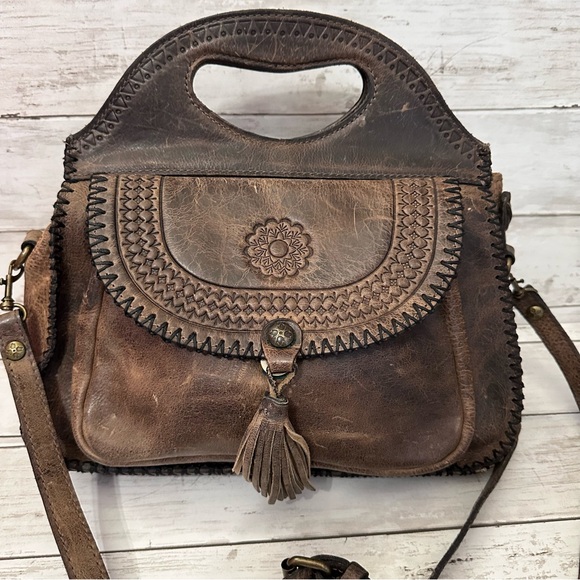 PATRICIA NASH Beaumont Artesian Tooled Leather Crossbody Bag Handbag - Picture 3 of 13